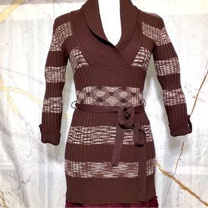 Y2K Chocolate Shawl Collar Cardi Top, size S